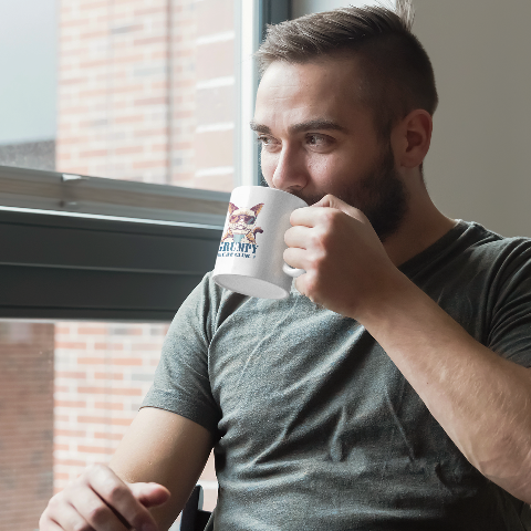 Vintage Grumpy Cat Mug - Retro Style Ceramic Coffee Cup with 90s Attitude