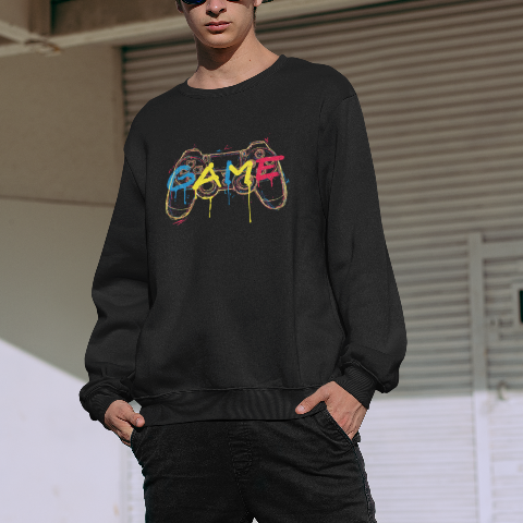 Unisex Oversized Heavyweight Sweatshirt Melting game handle colorful streamline