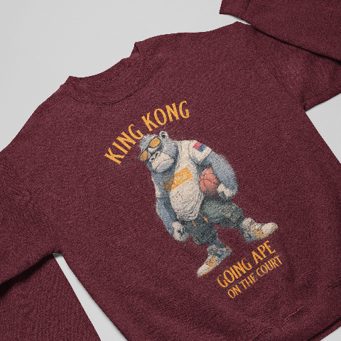 Unisex Oversized Heavyweight Sweatshirt - Street Basketball Gorilla