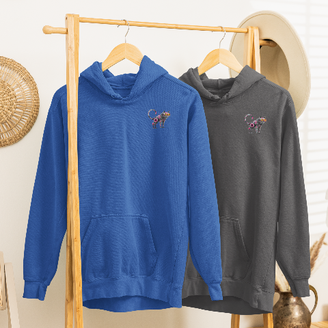 Heavy Blend Hoodie - Cyberpunk Style Mechanical Cat