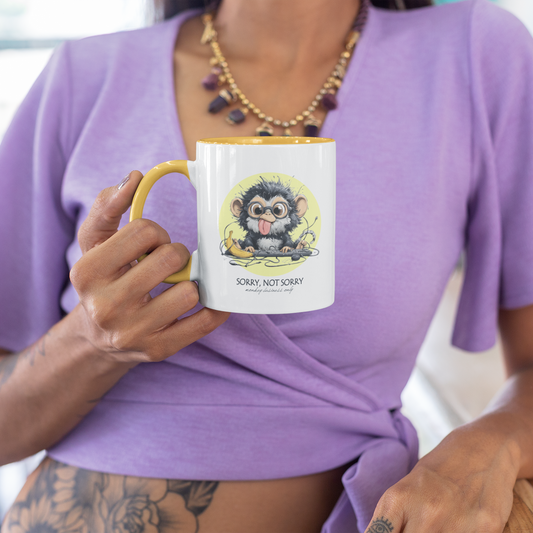 Funny Monkey Mug with Yellow Interior – Quirky Gift for Coffee Lovers | Grumpy Cat Club