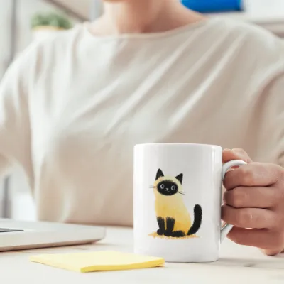 20oz Pastel-Inspired Siamese Cat