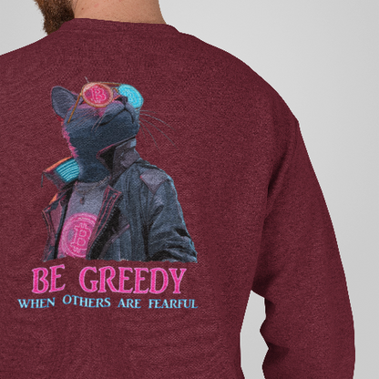 Unisex Oversized Heavyweight Sweatshirt Cyberpunk Bitcoin Cats Be greedy when others are fearful