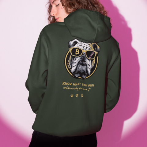 Unisex Heavy Blend Hoodie Retro Bitcoin Bulldog Be greedy when others are fearful