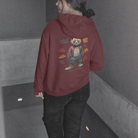 Unisex Heavy Blend Hoodie Retro hip-hop full-face headphones Panda