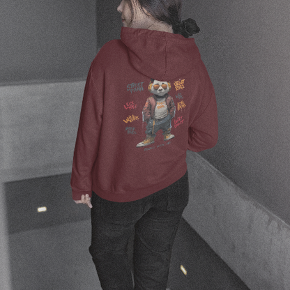 Unisex Heavy Blend Hoodie Retro hip-hop full-face headphones Panda