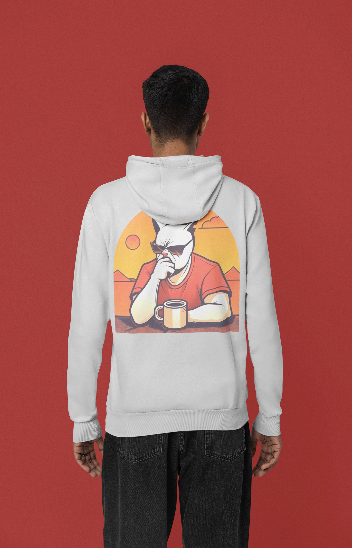 Cool Cat Hoodie – Sunset Coffee Edition | Grumpy Cat Club