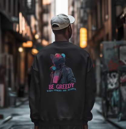 Unisex Oversized Heavyweight Sweatshirt Cyberpunk Bitcoin Cats Be greedy when others are fearful