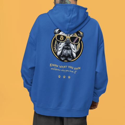 Unisex Heavy Blend Hoodie Retro Bitcoin Bulldog Be greedy when others are fearful