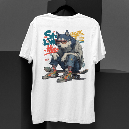 Classic Comfort T-Shirt - Cool Street Underground Band Style Gray Wolf