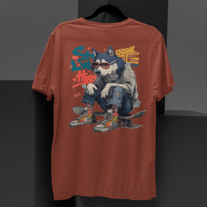 Classic Comfort T-Shirt - Cool Street Underground Band Style Gray Wolf