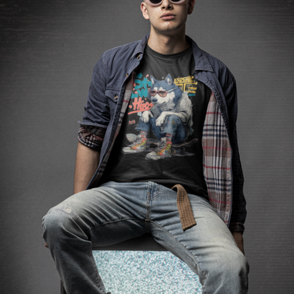 Classic Comfort T-Shirt - Cool Street Underground Band Style Gray Wolf