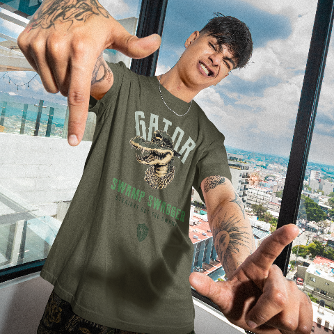 Classic Comfort T-Shirt - Hip Hop Retro Crocodile