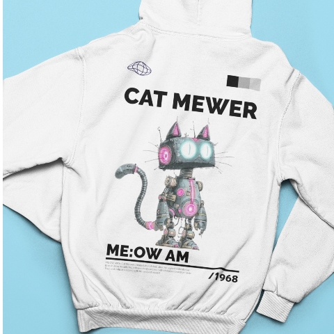 Heavy Blended Hoodie - Standing Mechanical Cat