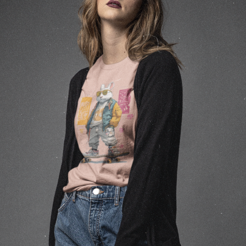 Classic Comfort T-Shirt - Handsome Hip-Hop Street Style White Rabbit