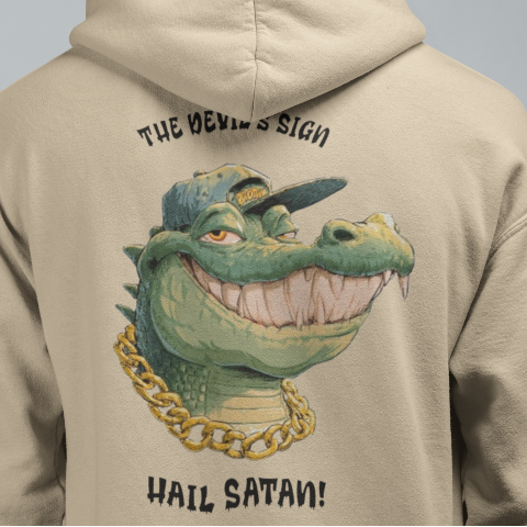 Heavy Blend Hoodie - Retro Hip Hop Croc Americana Illustration