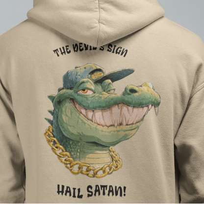 Heavy Blend Hoodie - Retro Hip Hop Croc Americana Illustration