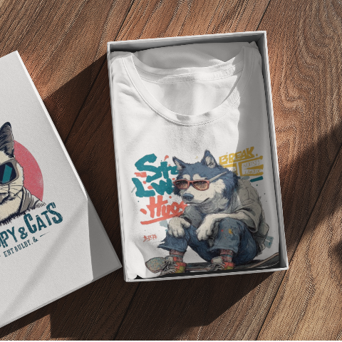 Classic Comfort T-Shirt - Cool Street Underground Band Style Gray Wolf