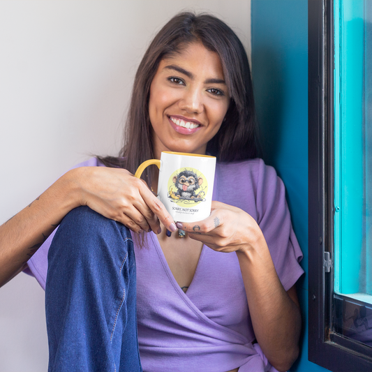 Funny Monkey Mug with Yellow Interior – Quirky Gift for Coffee Lovers | Grumpy Cat Club