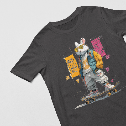 Classic Comfort T-Shirt - Handsome Hip-Hop Street Style White Rabbit