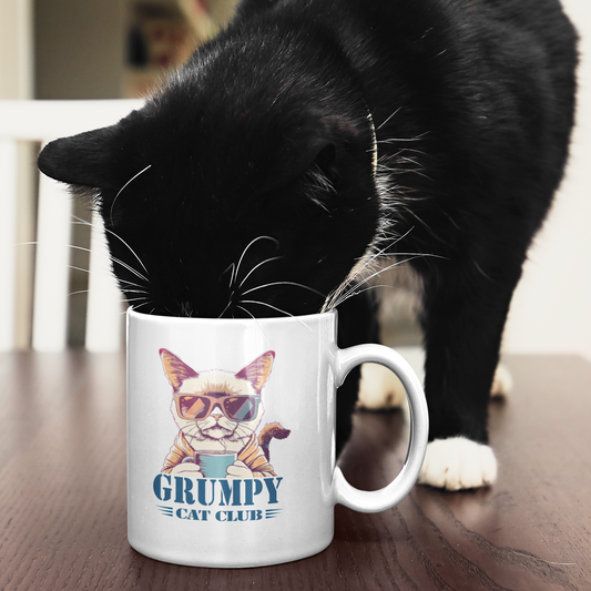 Grumpy Cat Coffee Mug | Funny Retro Coffee Cup Gift for Cat Lovers  | Grumpy Cat Club.
