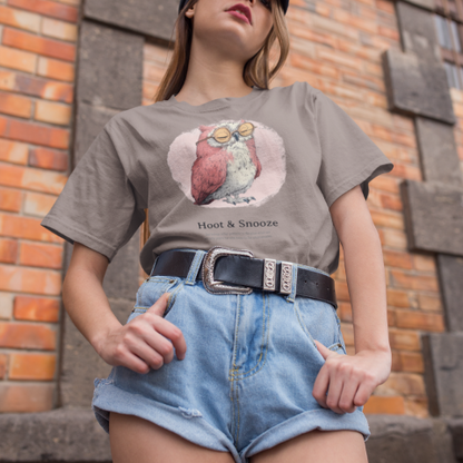 Classic Comfort T-shirt - Cute Sleepy Owl Retro Illustration Style