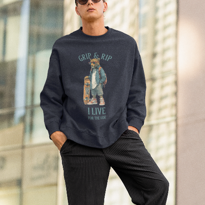 Unisex Oversized Heavyweight Sweatshirt - Street Skateboarding Cheetah