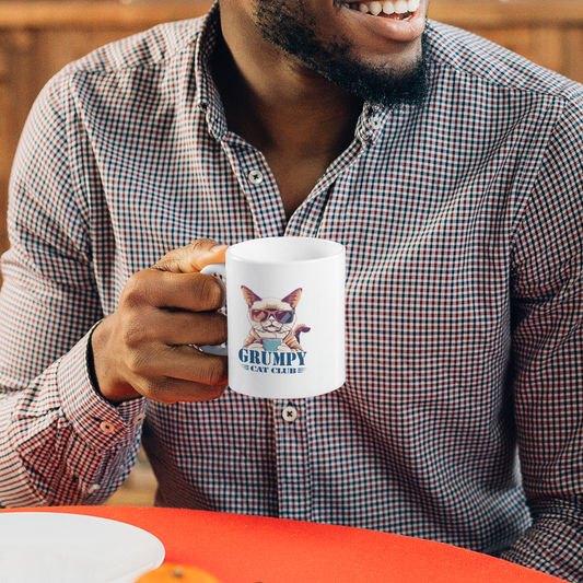 Grumpy Cat Coffee Mug | Funny Retro Coffee Cup Gift for Cat Lovers  | Grumpy Cat Club.