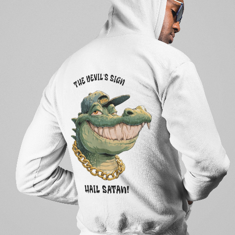 Heavy Blend Hoodie - Retro Hip Hop Croc Americana Illustration