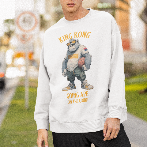 Unisex Oversized Heavyweight Sweatshirt - Street Basketball Gorilla