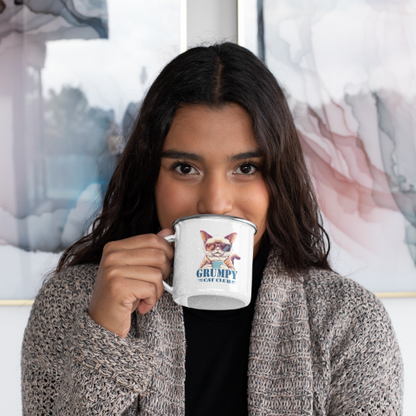 12oz Camping Enamel Mug - Signature Grumpy Cat