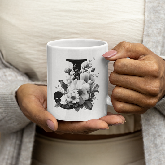 Elegant Floral Ceramic Mug – Gift for Coffee & Tea Lovers | Grumpy Cat Club