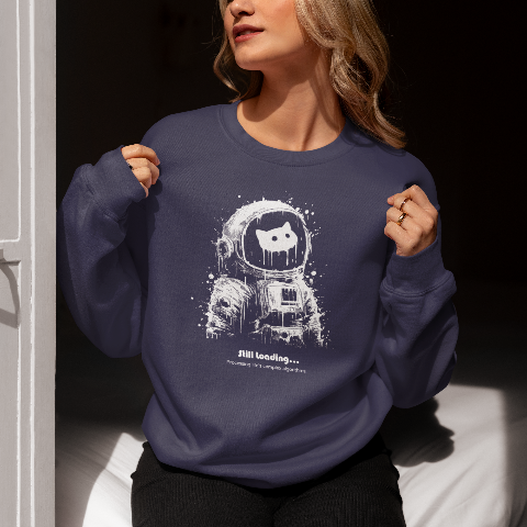 Unisex Oversized Heavyweight Sweatshirt Melting black and white dot cartoon cat