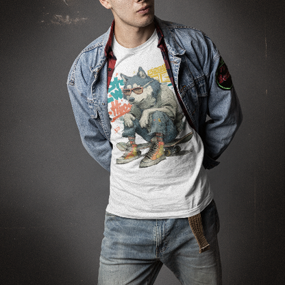 Classic Comfort T-Shirt - Cool Street Underground Band Style Gray Wolf