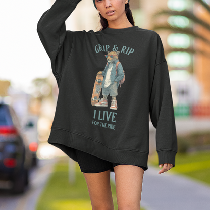 Unisex Oversized Heavyweight Sweatshirt - Street Skateboarding Cheetah
