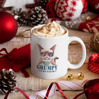 Grumpy Cat Coffee Mug | Funny Retro Coffee Cup Gift for Cat Lovers  | Grumpy Cat Club.