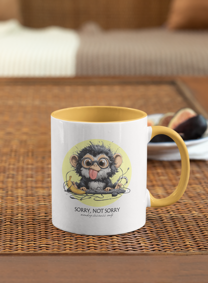 Funny Monkey Mug with Yellow Interior – Quirky Gift for Coffee Lovers | Grumpy Cat Club