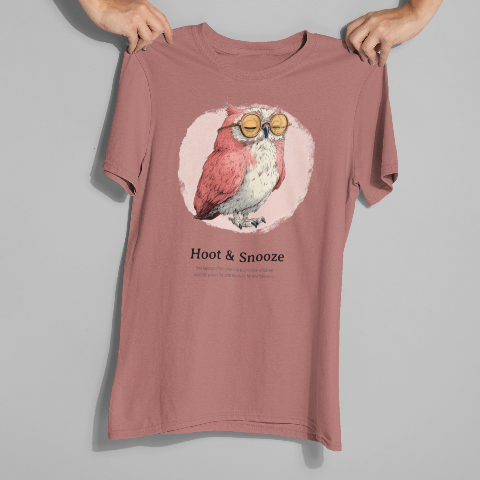 Classic Comfort T-shirt - Cute Sleepy Owl Retro Illustration Style