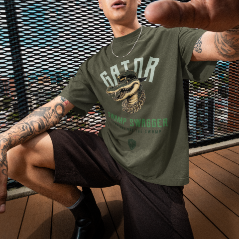 Classic Comfort T-Shirt - Hip Hop Retro Crocodile