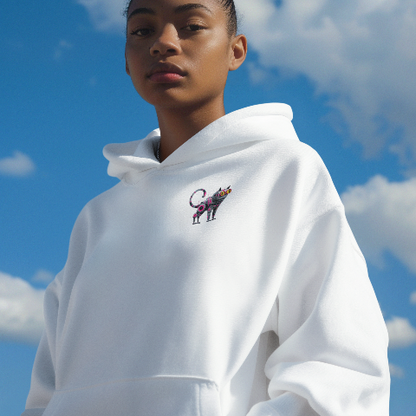 Heavy Blend Hoodie - Cyberpunk Style Mechanical Cat