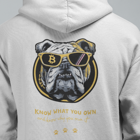 Unisex Heavy Blend Hoodie Retro Bitcoin Bulldog Be greedy when others are fearful