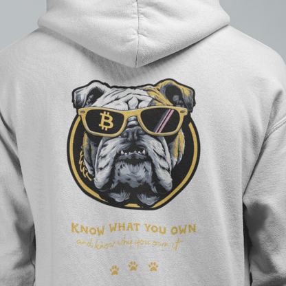 Unisex Heavy Blend Hoodie Retro Bitcoin Bulldog Be greedy when others are fearful