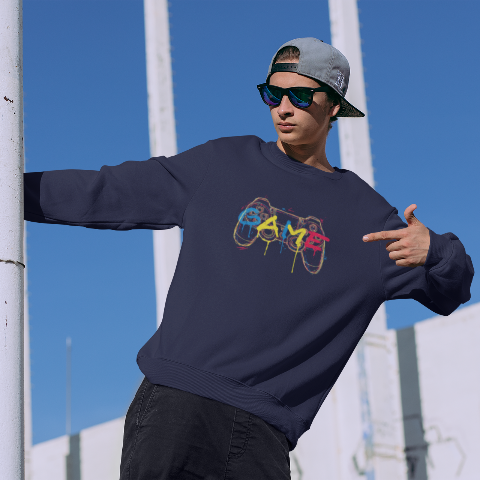 Unisex Oversized Heavyweight Sweatshirt Melting game handle colorful streamline