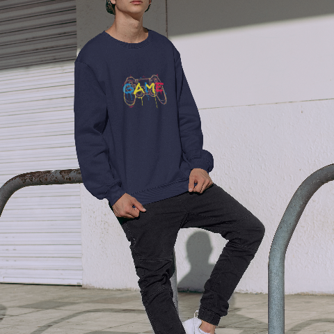 Unisex Oversized Heavyweight Sweatshirt Melting game handle colorful streamline