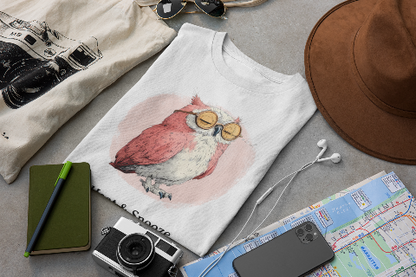 Classic Comfort T-shirt - Cute Sleepy Owl Retro Illustration Style