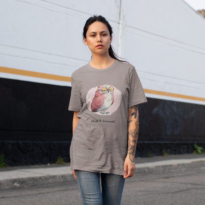 Classic Comfort T-shirt - Cute Sleepy Owl Retro Illustration Style
